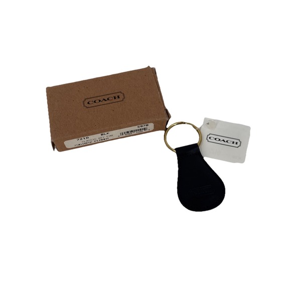 Coach Vintage 1990s Black Leather Classic Key‎ Fob Style 7210 New in Box Exc - Picture 1 of 7